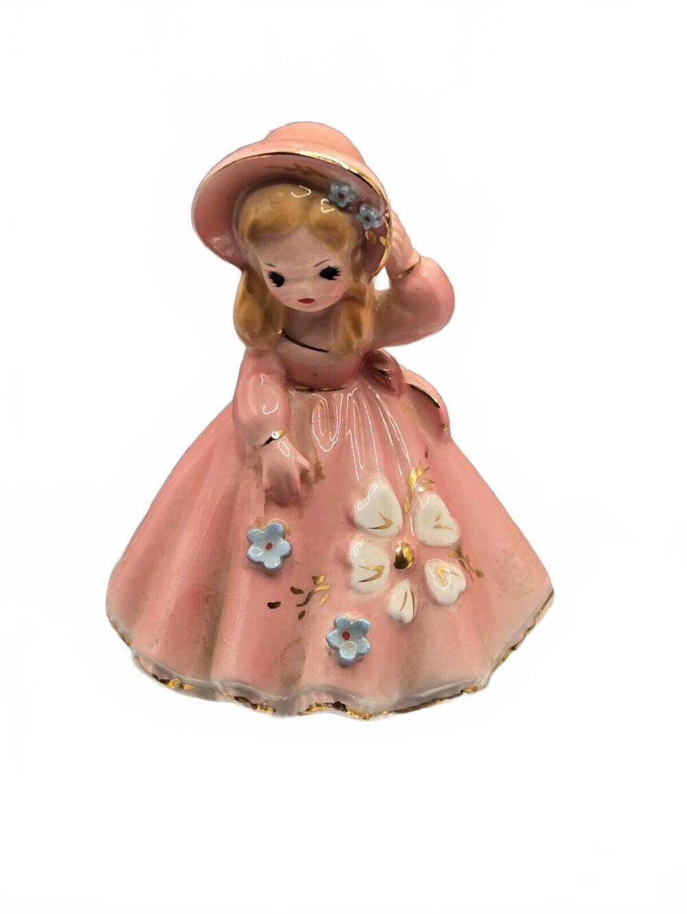 Josef Originals girl Bell figurine in pink dress
